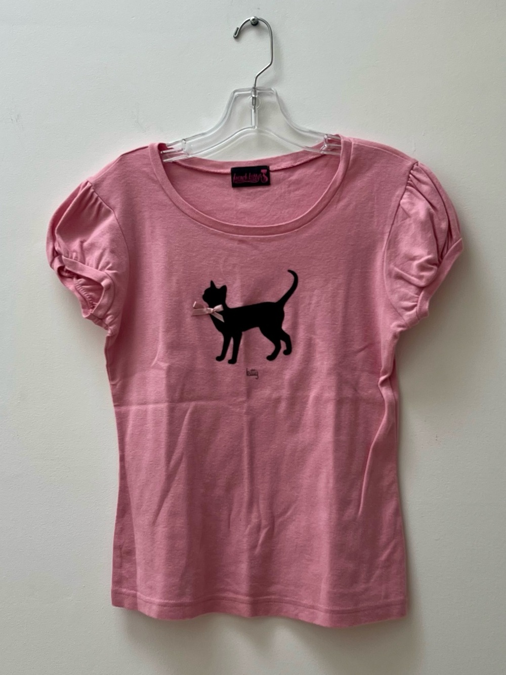 French Kitty Pink Flocked Tee